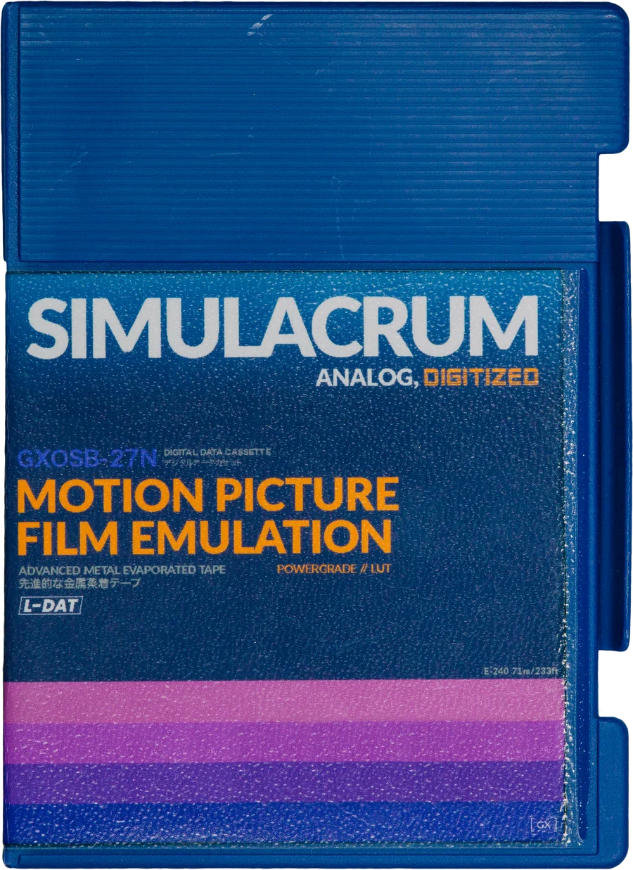 Front-on Simulacrum case artwork, shown as a design object